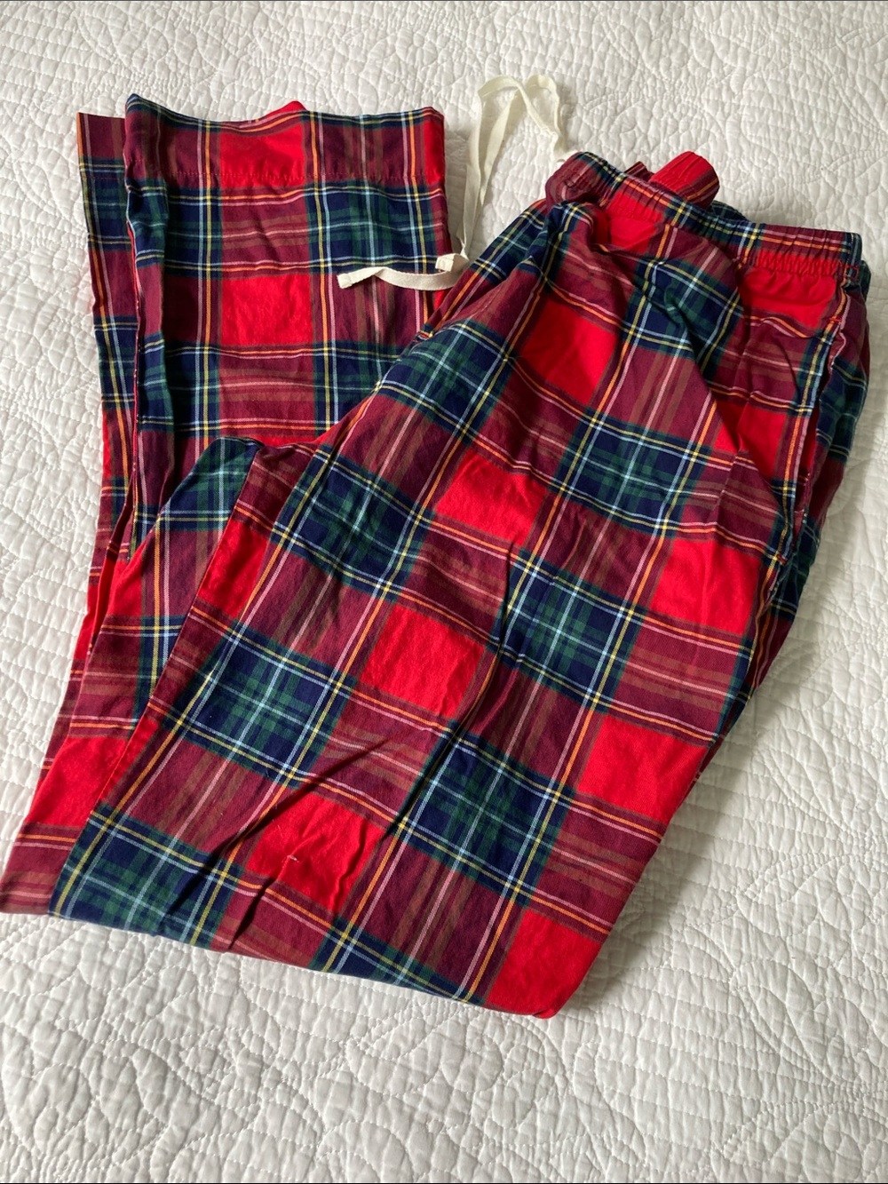 Vineyard Vines Red Navy Green Plaid Lounge Pants 100% Cotton Large